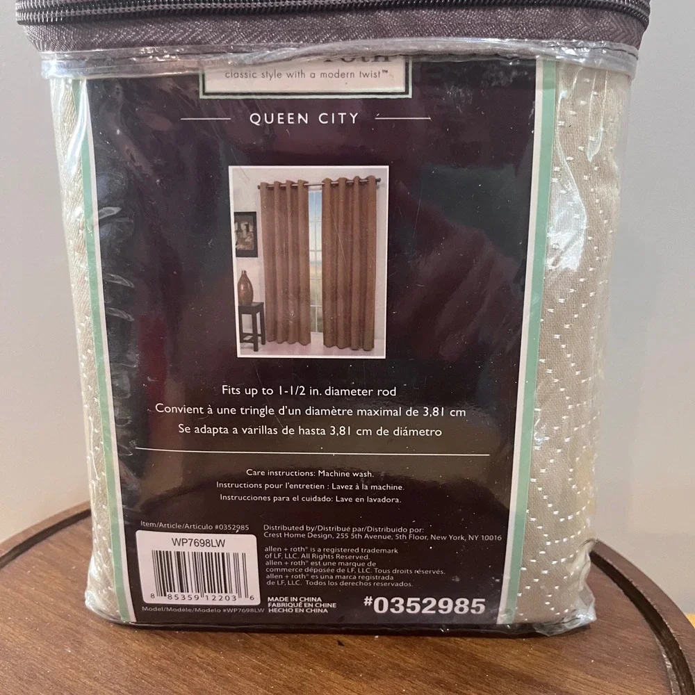 Allen + Roth Queen City Tan Grommet Curtain Panel 54x84 Textured Stitched